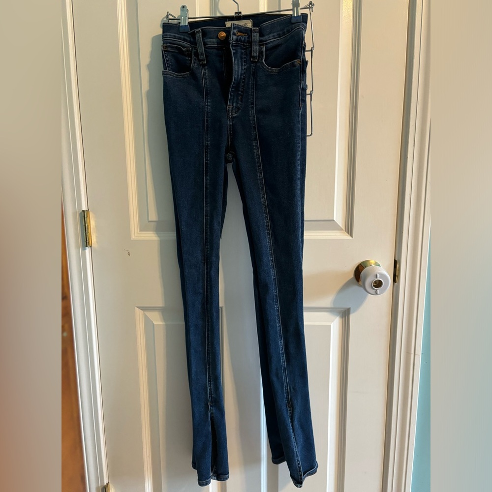 Madewell high rise slit hem jeans
